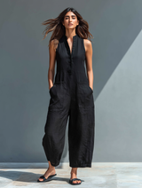 Persephone | Damen Ärmelloser Jumpsuit – Schwarz