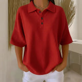 Bregje | Damen Poloshirt Kurzarm Relaxed Fit – Rot