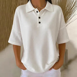 Bregje | Damen Poloshirt Kurzarm Relaxed Fit – Weiß