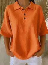 Bregje | Damen Poloshirt Kurzarm Relaxed Fit – Orange