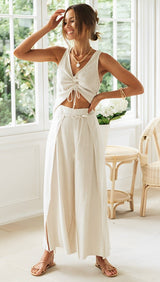 Clotilda - Sommer-Freizeit-Set für Damen – Cremefarben