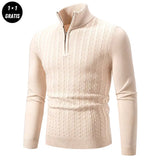 EDDY - Stilvoller Zip-Up Pullover für Herren – Beige
