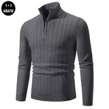 EDDY - Stilvoller Zip-Up Pullover für Herren – Dunkelgrau