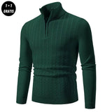EDDY - Stilvoller Zip-Up Pullover für Herren – Grün