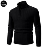 EDDY - Stilvoller Zip-Up Pullover für Herren – Schwarz
