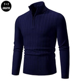 EDDY - Stilvoller Zip-Up Pullover für Herren – Marineblau