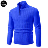 EDDY - Stilvoller Zip-Up Pullover für Herren – Blau