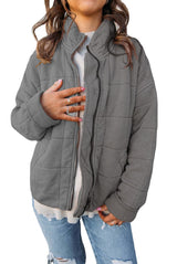 SORAYA | Luxuriöse Steppjacke Für Frauen – Dunkelgrau
