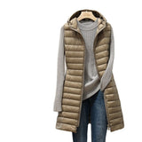 Aya - Die kuschelige und modische wattierte Jacke mit Kapuze – Khaki