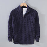 Herren-Pullover mit Rundhalsausschnitt - ACKLEY – Dunkelblau