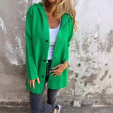 Natalie - Freizeitblazer mit Kapuze – Grün