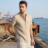 Zack - Lässiges Kurzarmhemd – Beige