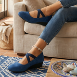 Rhea - Vintage-Slipper – Blau
