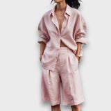 Isa – Hemd-Set mit Shorts – Rosa