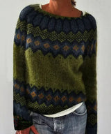 Izzel™ - Gemütlicher Fair Isle Pullover – Grün (Fast ausverkauft)