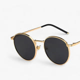 Unisex Designer Sonnenbrille mit Rundgläsern – Nova – Gold Grau