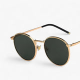 Unisex Designer Sonnenbrille mit Rundgläsern – Nova – Gold Armeegrün