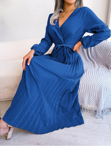Naomi | Plissee Kleid Festlich – Königsblau