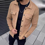 Geknöpfte Jacke mit Fronttaschen – Khaki