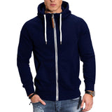 Herrensportjacke mit Kapuze – Marineblau