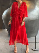 GINEVRA |  Langes Kleid – Rot
