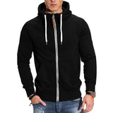 Herrensportjacke mit Kapuze – Schwarz