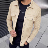 Geknöpfte Jacke mit Fronttaschen – Beige