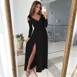 Lisha – Elegantes Partykleid Mit Tiefem V-Ausschnitt – Schwarz