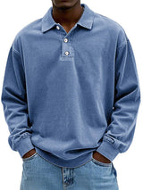 Langarm-Polo Smart-Casual – Blau
