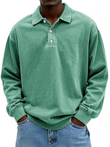 Lennart™ | Lässiges langärmeliges Herren-Polo – Grün