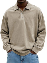 Lennart™ | Lässiges langärmeliges Herren-Polo – Khaki
