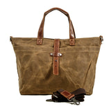 Dayton™ Vintage Schultertasche Aus Langlebigem Canvas & Leder – Unisex Mit Verstellbarem Gurt – Khaki