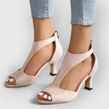 Nessa | Orthopädische Sandalen mit Absatz und Cut-Out – Rosa