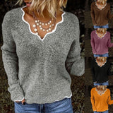 MELISSA - Sehr warmer und stilvoller Pullover für den Frühling – Grau