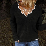 MELISSA - Sehr warmer und stilvoller Pullover für den Frühling – Schwarz