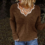 MELISSA - Sehr warmer und stilvoller Pullover für den Frühling – Braun