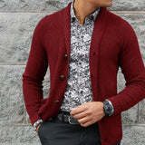 Severin - Herren Strickjacke für den Herbst – Rot