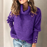 Bonita - dick gestrickter warmer damenpullover – Lila