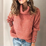 Bonita - dick gestrickter warmer damenpullover – Korallenrot