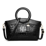 Luxus Ledertasche Damen – Echtleder Schultertasche Crossbody – Schwarz