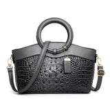Luxus Ledertasche Damen – Echtleder Schultertasche Crossbody – Grau