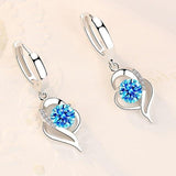 Florale Ohrringe aus 925 Sterling Silber und Zirkonia – Blau