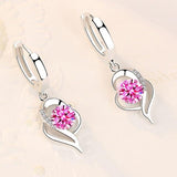 Silberne Zirkonia-Ohrringe – Rosa
