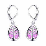 Silber-Ohrringe „Lebensbaum“ mit Opal – Lila