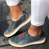 Farida - Atmungsaktive, flache Freizeitschuhe – Blau