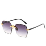 Eleglare Sonau | Trendige Randlose Quadratische Sonnenbrille – Grau