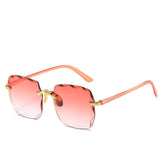 Eleglare Sonau | Trendige Randlose Quadratische Sonnenbrille – Rot