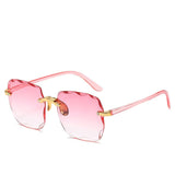 Eleglare Sonau | Trendige Randlose Quadratische Sonnenbrille – Rose