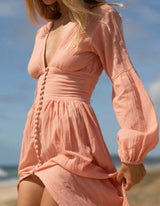 Allie | Damen Elegant Sommer Kleid | Maxi – Rosa