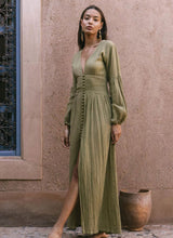 Allie | Damen Elegant Sommer Kleid | Maxi – Grün